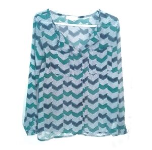 Forever 21 Sheer Chevron Blouse